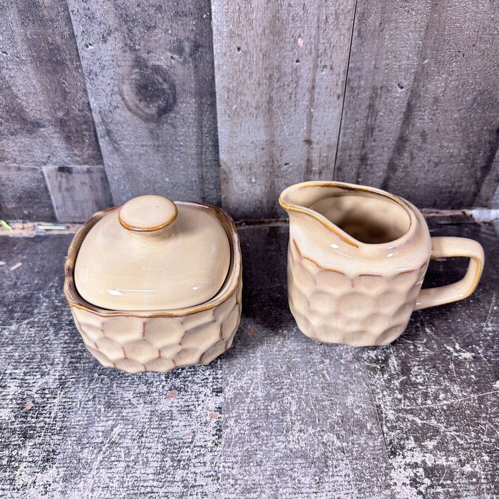 Sango Continental Beige 8712 Unused Set‎ of sugar and creamer